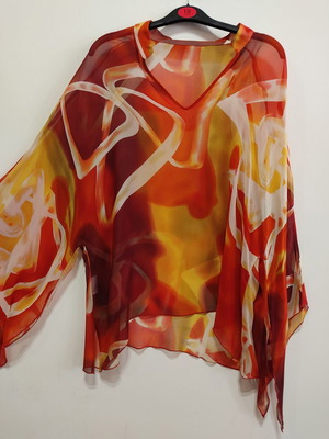 Lola multicolored silk muslin shirt new, size L