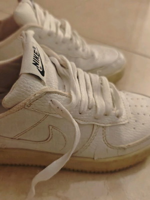 Nike Air Force Low 1 used white athletic shoes size 38 with small stains