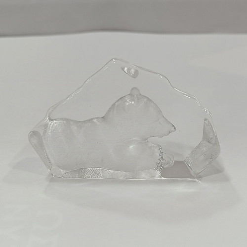 Mats Jonasson Polar Bear Crystal Paperweight used