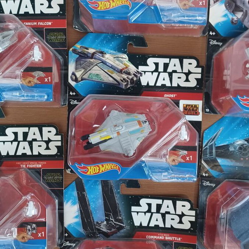 Star Wars Hot Wheels Mattel collection set of 7 used ships