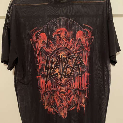 Bershka Slayer mesh oversized T-shirt, XS