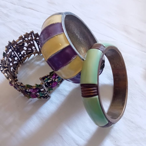 Bracelets used, colorful set with unique details