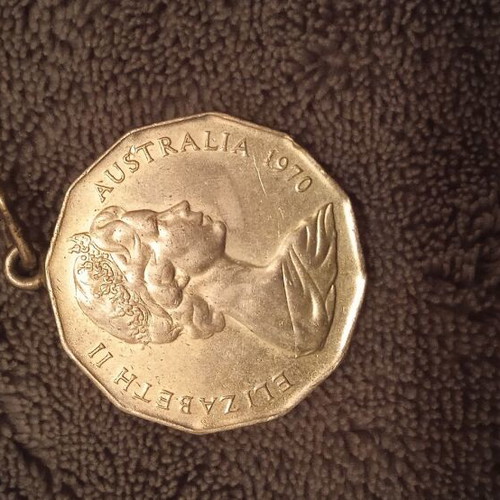 Australian 50 cent coin 1970 Captain Cook used
