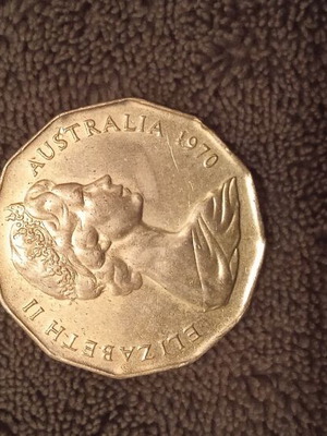 Australian 50 cent coin 1970 Captain Cook used
