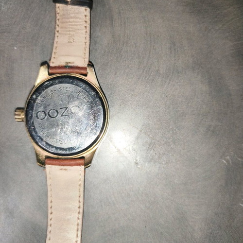 Oozoo women's watch used with brown leather strap