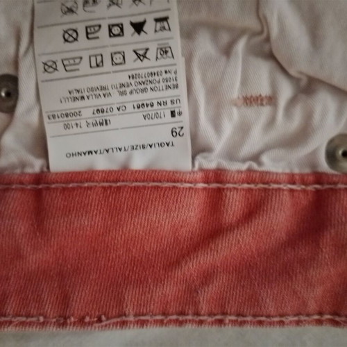 Benetton high-waisted pink jeans like new, size 29