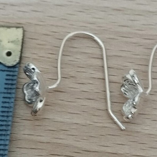 Elegance flower pattern earrings, silver