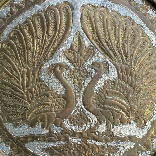 Old copper tray, diameter 39 cm