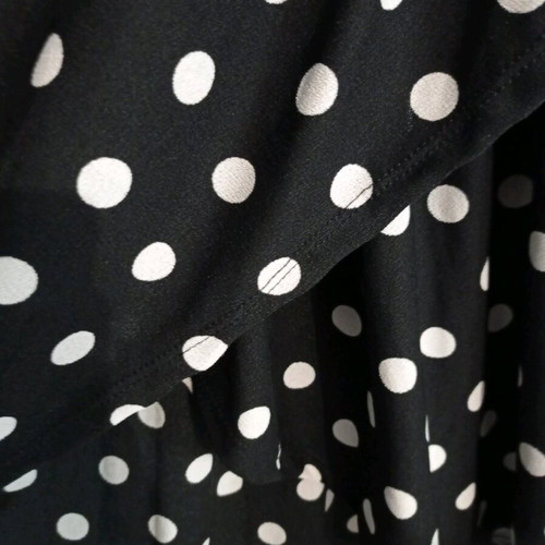 Women's dress black wrap with white polka dots like new