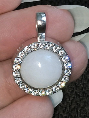 Silver pendant 925 with zircon and white mountain crystal like new