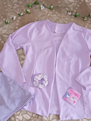 Spring set blazer and croptop with gifts, lilac purple
