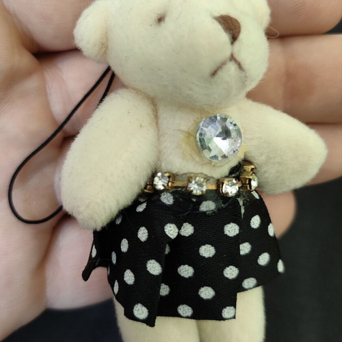 Teddy Bear Keychain used with missing rhinestone
