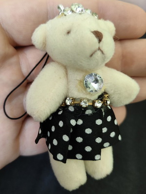 Teddy Bear Keychain used with missing rhinestone