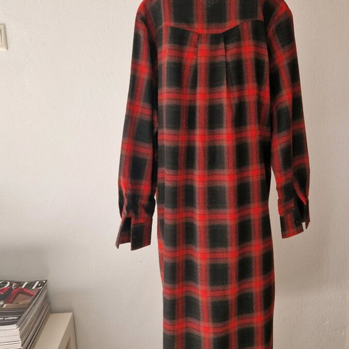 Shein checked shirt dress like new, maxi, gray and red