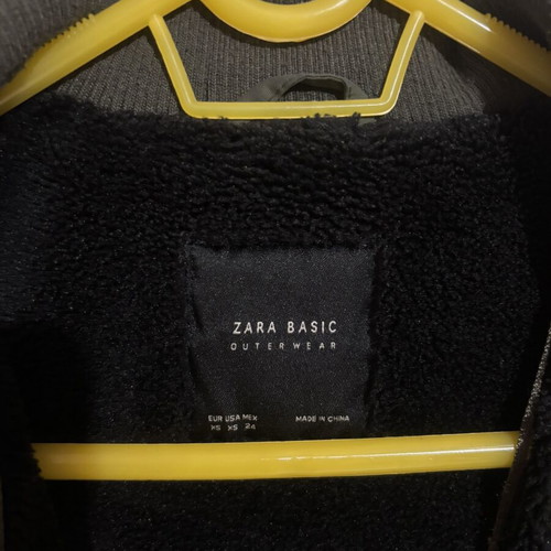 Zara Basic khaki jacket XS used, warm fleece lining