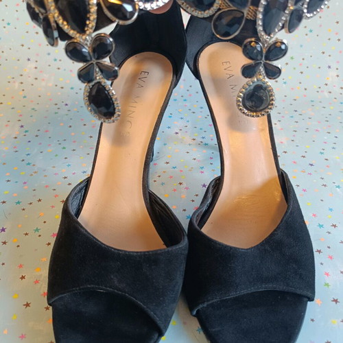 Eva Minge velvet women's shoes size 41 like new, missing decorative gem