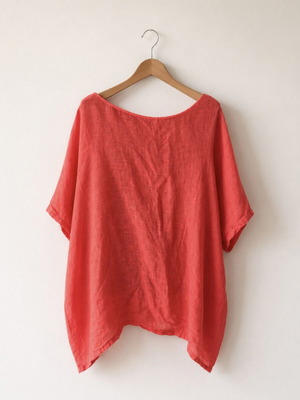 John P Linen Tunic One Size like new, red