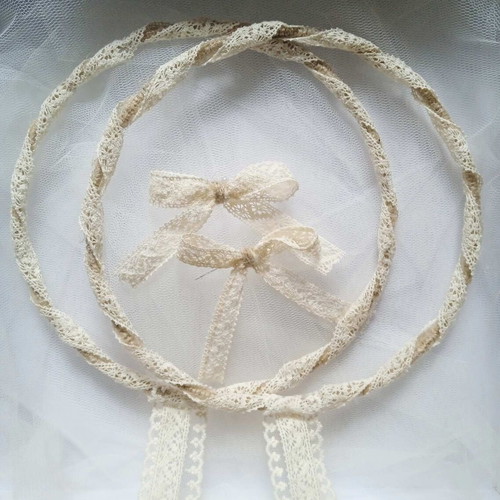 Handmade wedding crowns new steel with jute and lace
