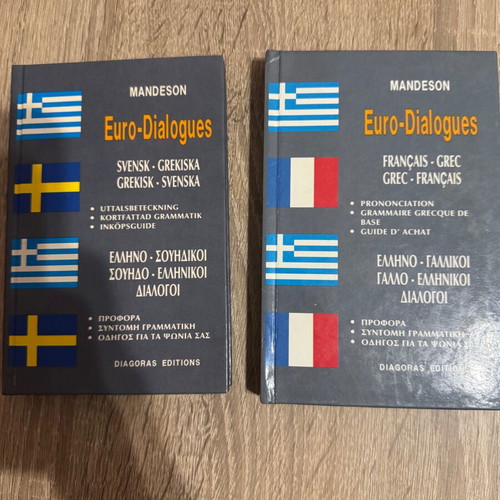 Euro Dialogues Mandeson dictionary new, Greek-Swedish and Greek-French dialogues