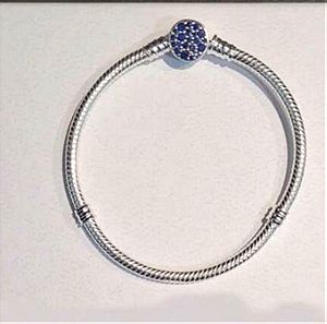 pandora blue circle bracelet s925 βραχιολι με μπλε στρας