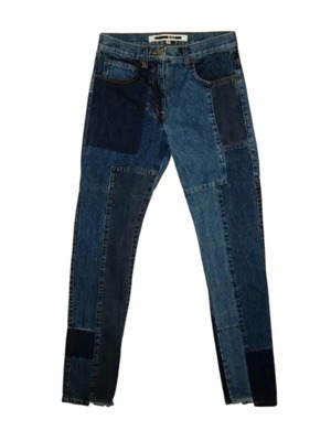 Alexander McQueen Patti Patchwork Skinny Jeans new, blue, size M