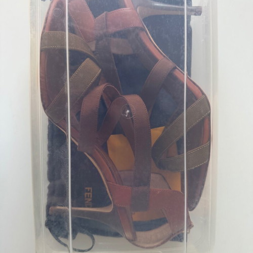 Fendi sandals size 40 new, brown and green platform