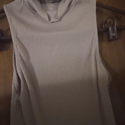 Bershka rib one-piece cycling shorts like new, beige, size S