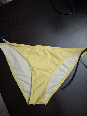 Everhill swimsuit yellow with purple cords Large new