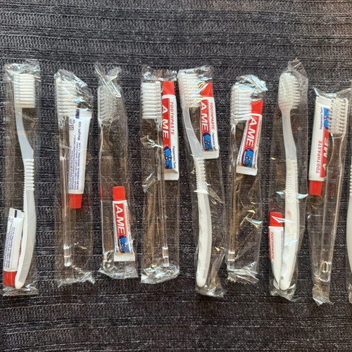 Travel toothbrush and toothpaste set pack of 20 new