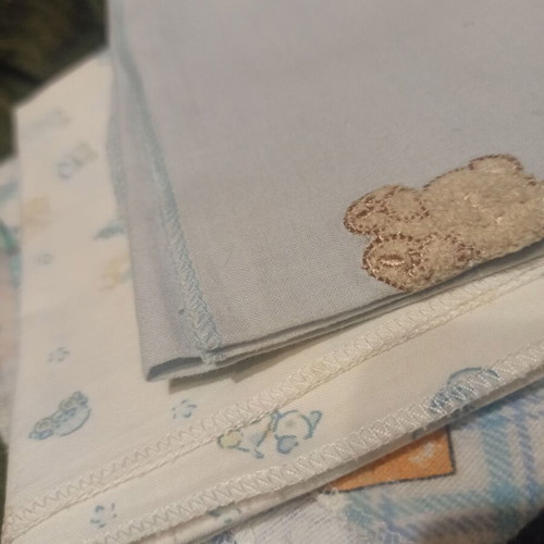 Crib sheets used, flannel cloths 70x70, pack