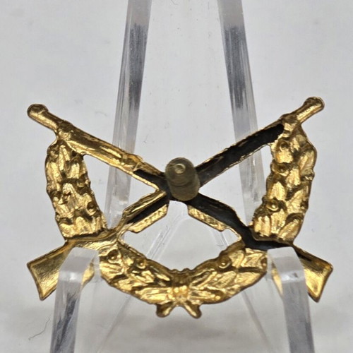 Vintage Infantry Military Badge Greek Army screw type 1970s mint condition