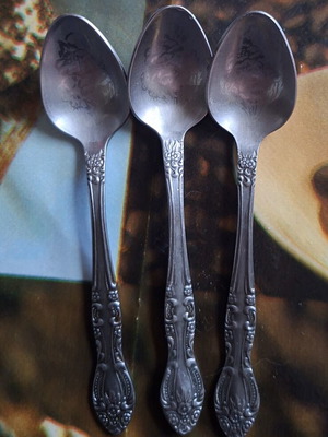 Vintage Russian tea spoons set of 3 stainless steel