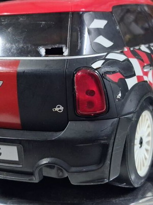 Nikko Mini Cooper remote control car used, missing one mirror