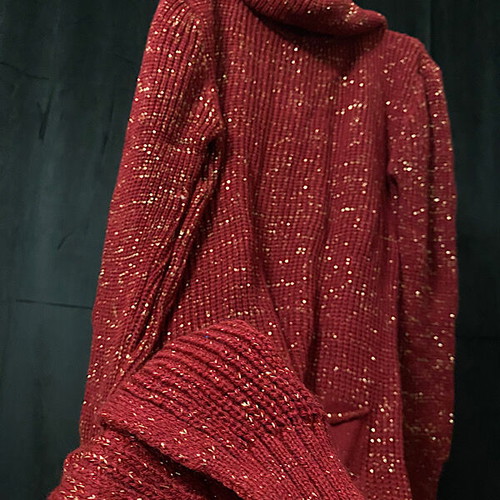 Women's knitted sweater dress burgundy new, one size