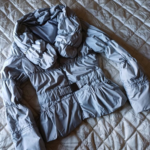 DKNY fitted jacket with down, like new, gray, size L