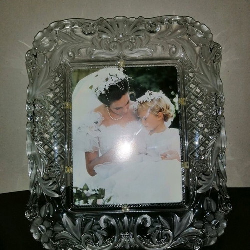 Large embossed glass frame like new