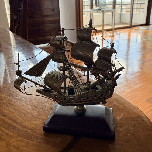 Set of 2 Vintage Metal Sailing Ships – Gioielli N.F.C. Firenze & Sovereign of the Seas
