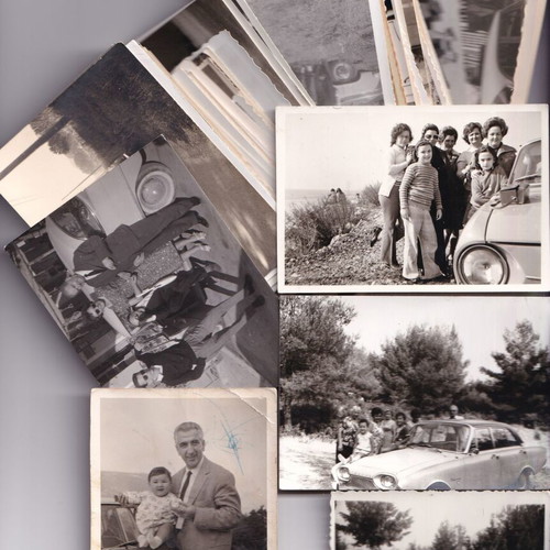 Vintage photos used, pack of 115 with people, cars, family scenes