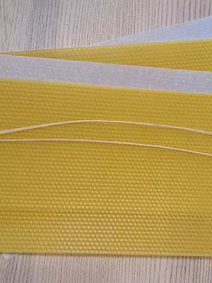Beeswax honeycomb sheets like new, set of 2 with waxed wick