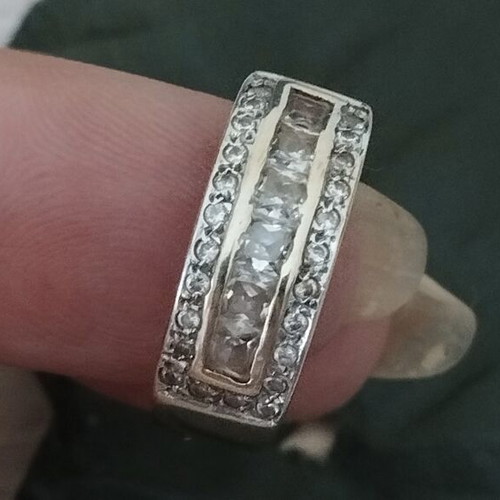 14k yellow gold wide stone ring