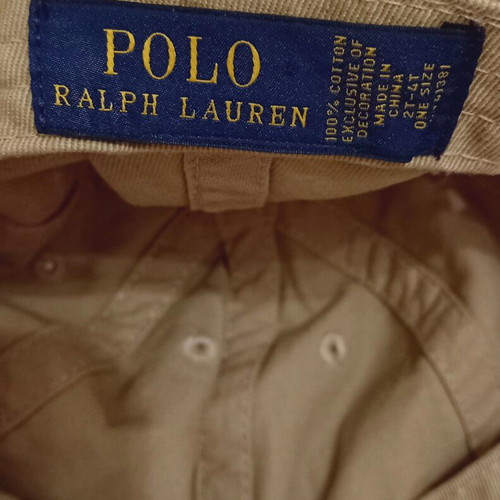 Παιδικό καπέλο τζόκεϊ Polo Ralph Lauren μπεζ/χακί σαν καινούργιο, νούμερο 2-4 ετών