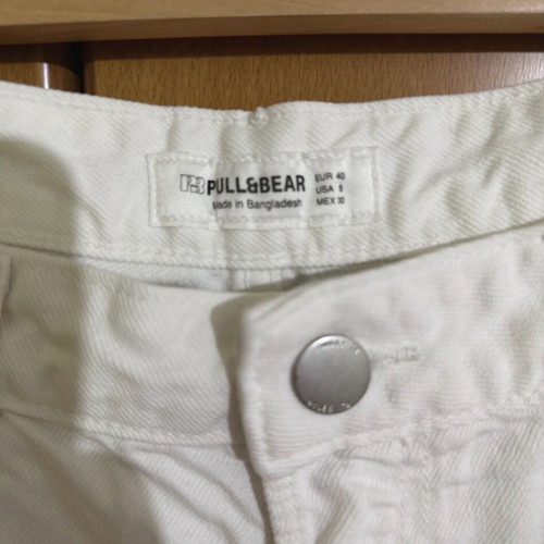White baggy jeans Pull & Bear like new, size L