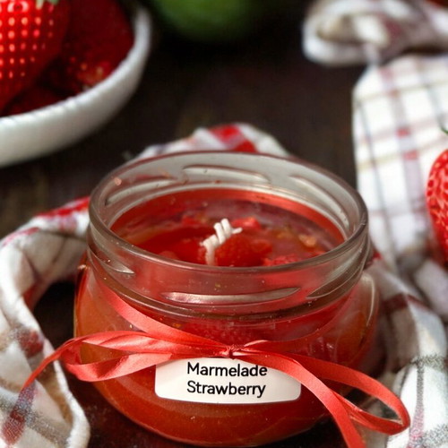 Gel candle marmalade with strawberry scent handmade