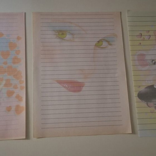 Large 1980 letter writing stationery collection, 24 sheets and 2 sets