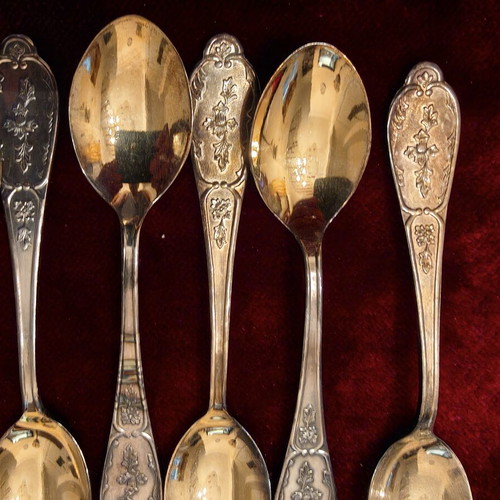 Set of 12 Vintage Soviet Gold-Plated Spoons Melchior USSR