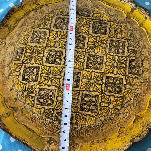 Wooden carved Florentine serving tray like new