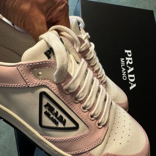 Prada sneakers 37 like new, white and pink