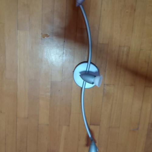 Ceiling light with 3 adjustable titanium spotlights, like new