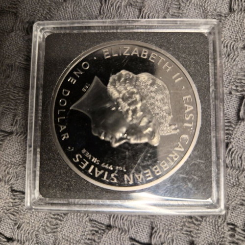 Ασημένιο νόμισμα 1 oz σαν καινούργιο, επίχρυση σαύρα, ασήμι 999