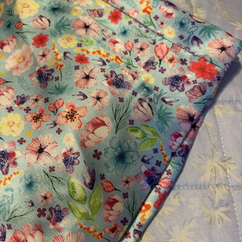 Axel dress size 44 satin like new, blue with floral pattern